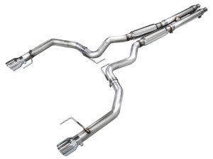 Ford Mustang Performance Exhaust - AWE Tuning - Cat-Back Track - Chrome Silver - 2024+